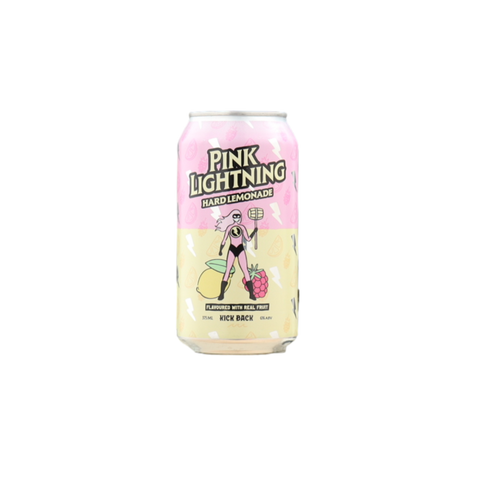 Kick Back Brewing Pink Lightning Raspberry Lemonade 375ml Can 4 Pack