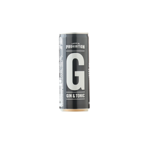 Prohibition G&T Pre Mix Original Black 250ml Can 4 Pack