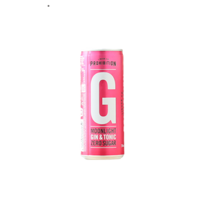 Prohibition G&T Pre Mix Moonlight Pink 250ml Can 4 Pack
